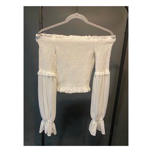 White ruffle - off shoulder top